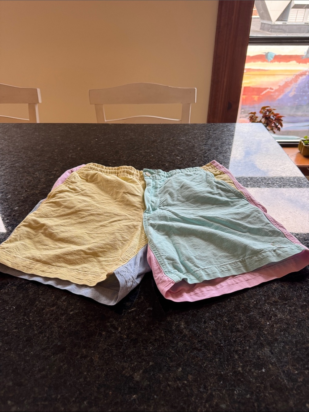 Polo by Ralph Lauren - Pastel Colorblock Mint, Yellow & Pink - Casual Shorts